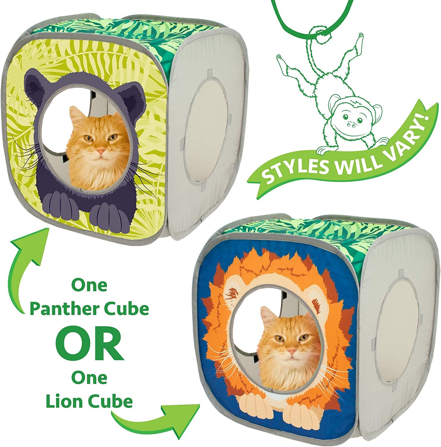 Safari Jungle Collapsible Cat Toy Collection, Cube