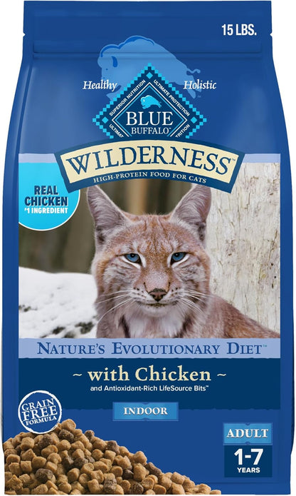 Blue Buffalo Wilderness Nature'S Evolutionary Diet High-Protein, Grain-Free Natural Dry Food for Adult Cats, Chicken