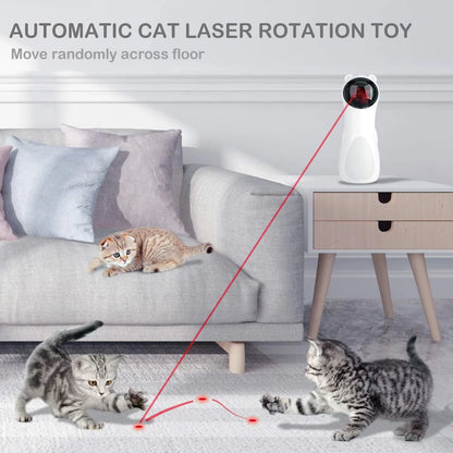 Cat Laser Toy Automatic Interactive Toys for Cats Kitten USB Charging and Battery Powered 5 Random Pattern Fast Slow Light Flashing Model