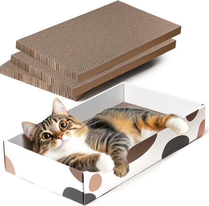 Cat Scratcher Cardboard, Kitty Cat Scratching Pad Recycle Corrugate Scratcher