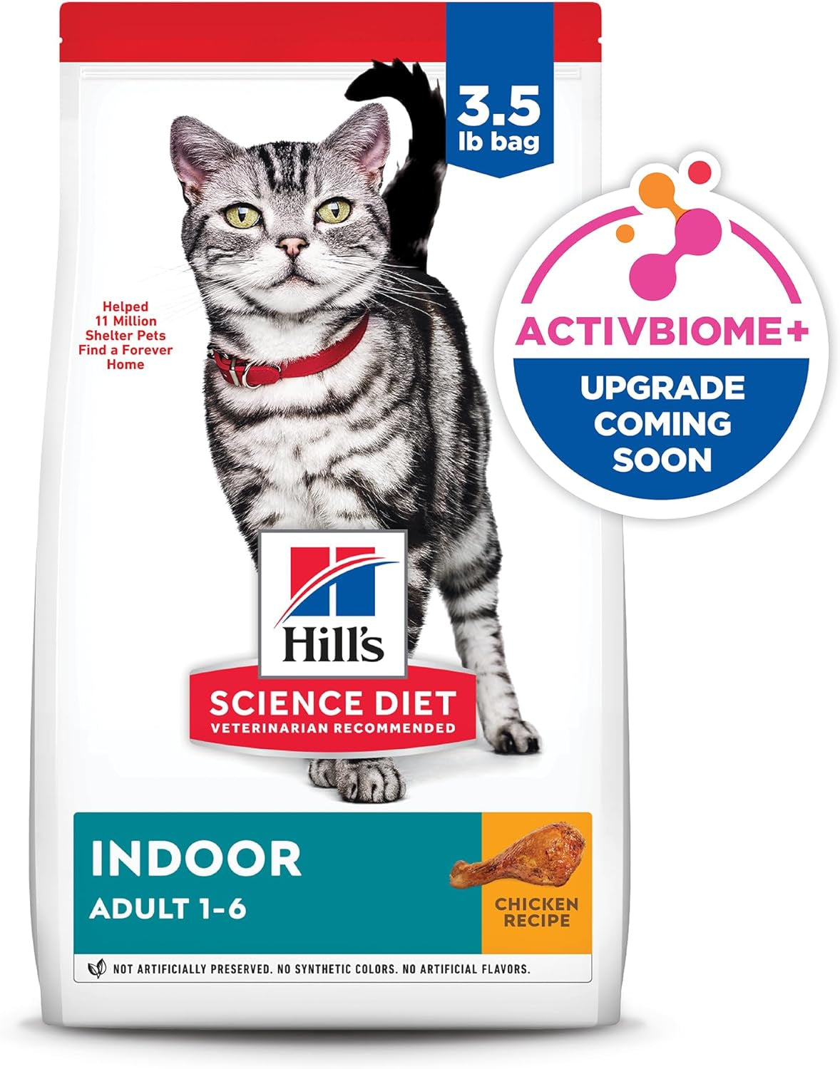 Indoor, Adult 1-6, Easy Litter Box Cleanup, Dry Cat Food, Chicken Recipe, 3.5 Lb Bag