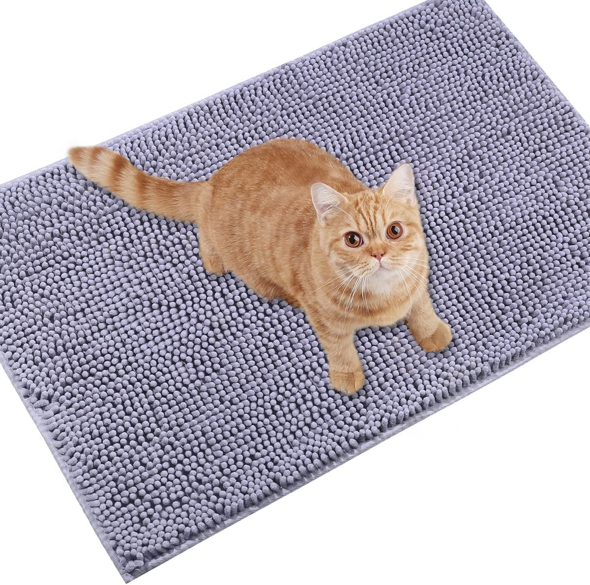 Cat Litter Mat, Cat Kitty Litter Rug with Waterproof Back, Super Soft for Cat's Paws, Machine Washable