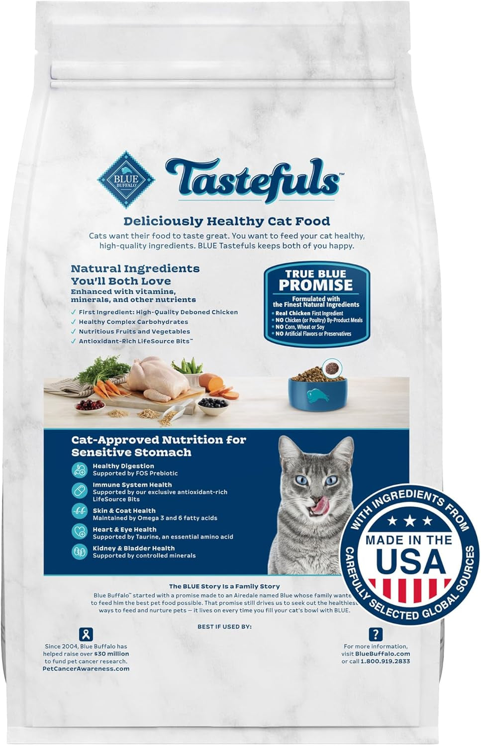 Tastefuls Natural Dry Food for Adult Indoor Cats, Chicken & Brown Rice Recipe