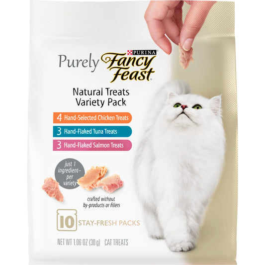 Purina  Purely, Lickable Wet Cat Treats, Variety Pack, (5) 10 Ct Pouches