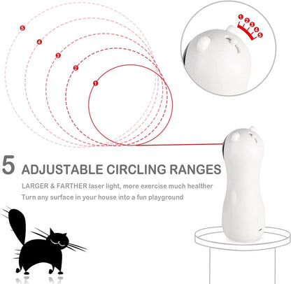 Cat Laser Toy Automatic Interactive Toys for Cats Kitten USB Charging and Battery Powered 5 Random Pattern Fast Slow Light Flashing Model