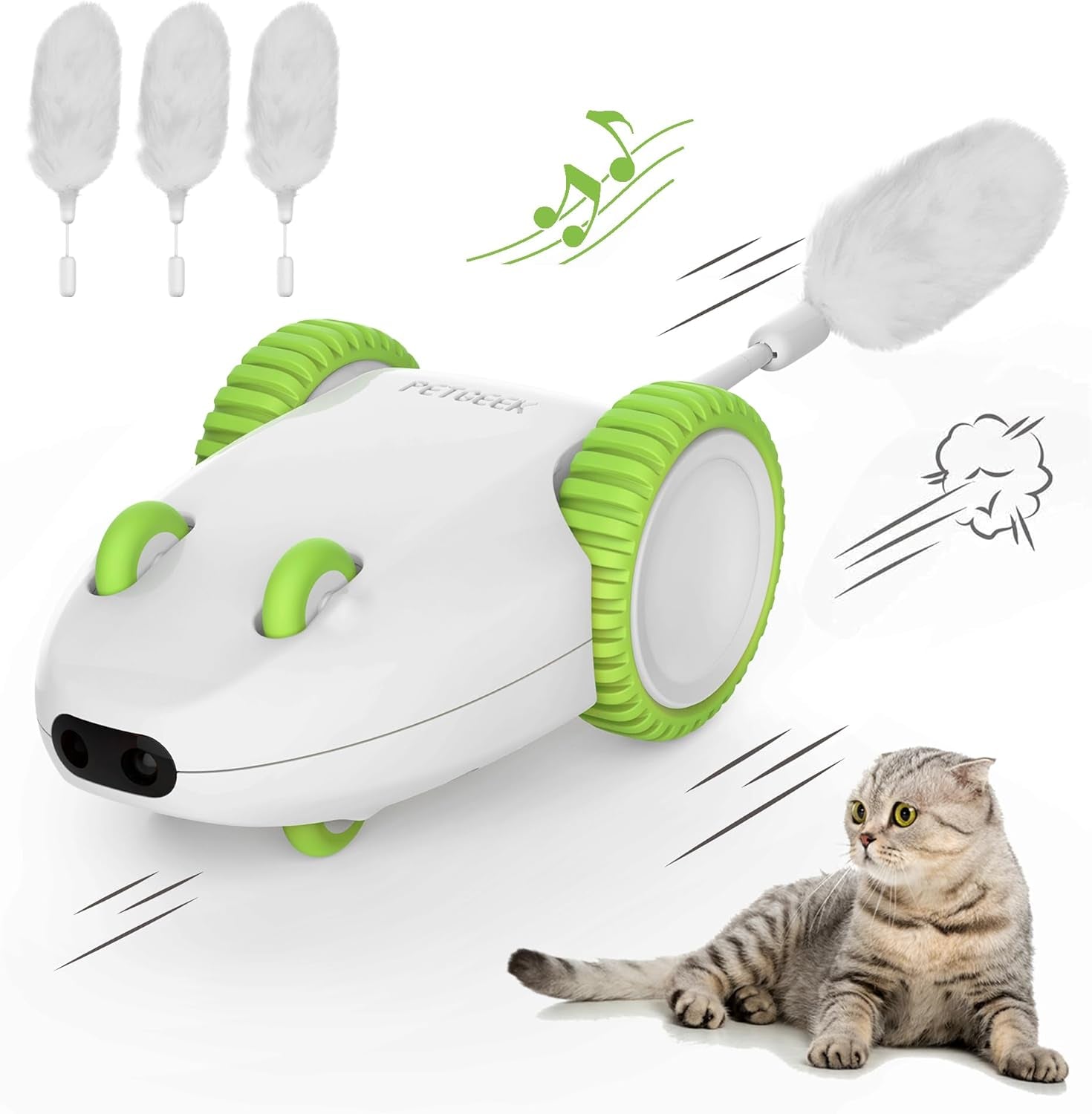 Hidey Mouse Electronic Interactive Cat Toy, Hide Mouse Cat Toy with Squeaky Mouse, Automatic Cat Toys with Catnip Filled Hidey Mouse, Cat Toys Interactive for Indoor Cats Play