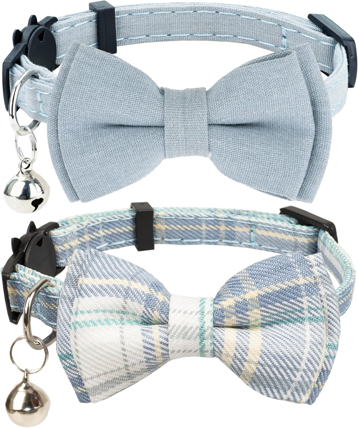 Adjustable Cat Collar Breakaway Bowtie Safety with Bell 