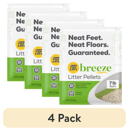 (4 Pack) Tidy Cats Breeze Non-Clumping Cat Litter Pellets, Low Dust, Odor Control