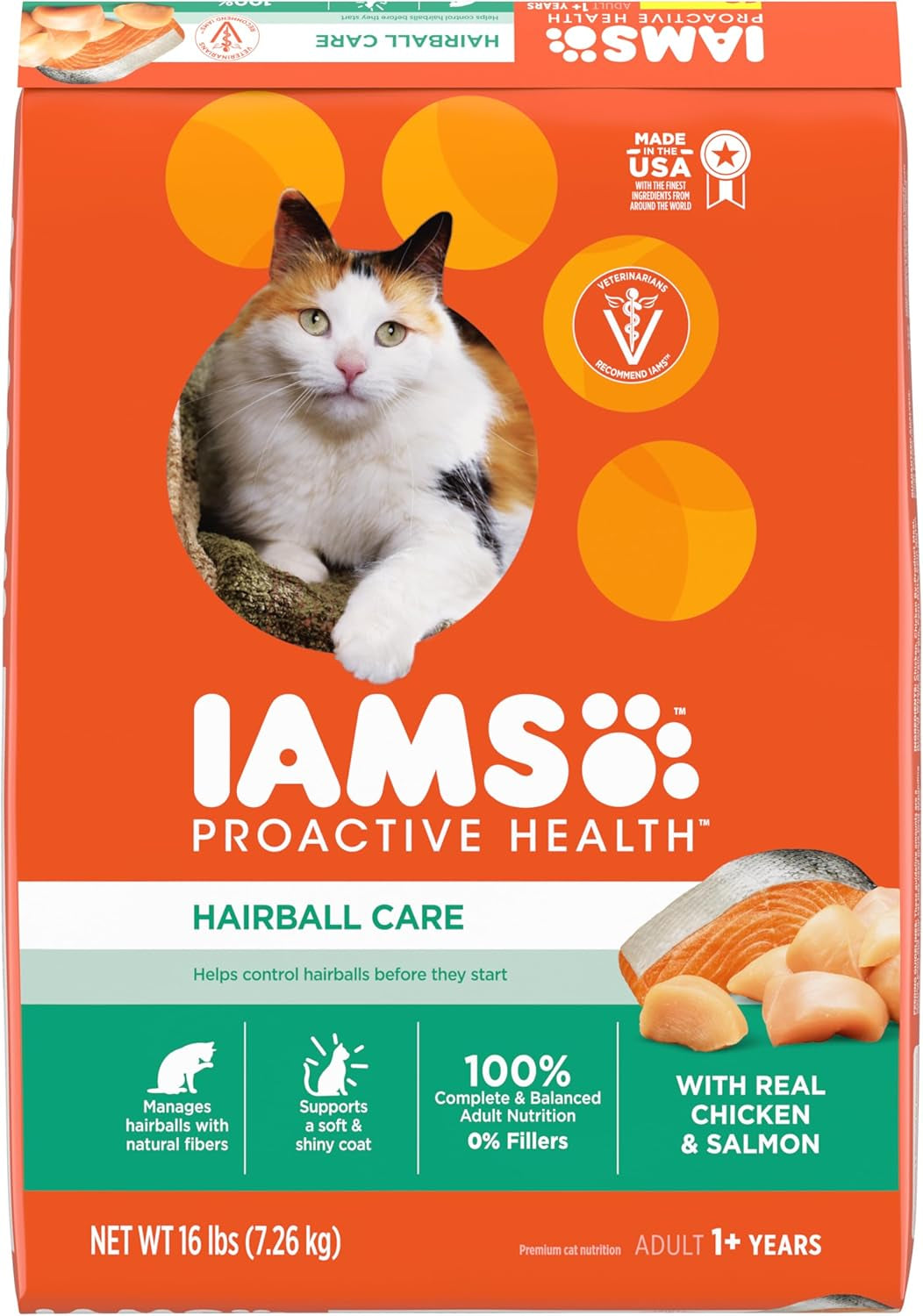 PROACTIVE HEALTH Adult Hairball Care Dry Cat Food with Chicken and Salmon Cat Kibble