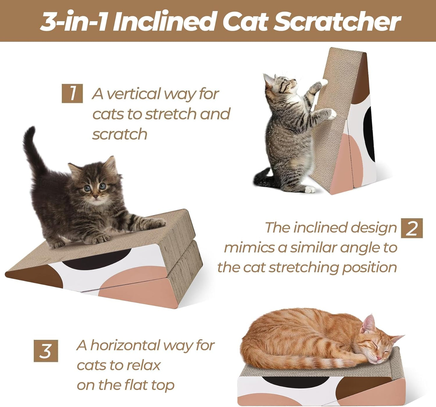 Cat Scratcher Cardboard, Kitty Cat Scratching Pad Recycle Corrugate Scratcher