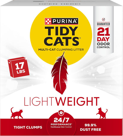 Purina  Multi Cat, Low Dust, Clumping Cat Litter, Lightweight 4-In-1 Strength - 17 Lb. Box