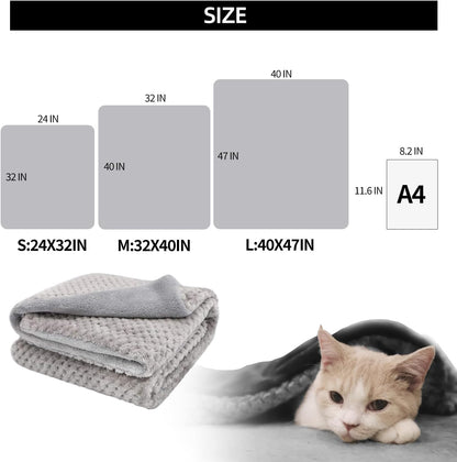 Premium Fluffy Fleece Blanket, Soft and Warm Pet Throw for Cats