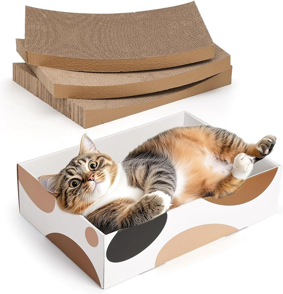 Cat Scratcher Cardboard, Kitty Cat Scratching Pad Recycle Corrugate Scratcher