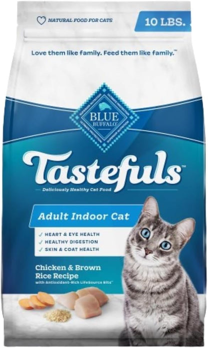 Tastefuls Natural Dry Food for Adult Indoor Cats, Chicken & Brown Rice Recipe