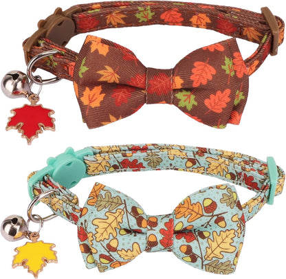 2 Pack Kitten / Cat Collar with Removable Bowtie 