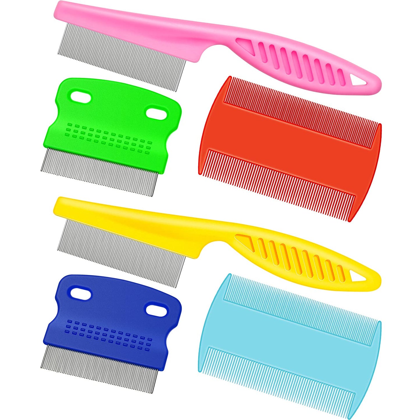 6 Pieces Pet Lice Combs Grooming Flea Cat Tear Stain Comb for Removal Dandruff, Hair Stain, Nit