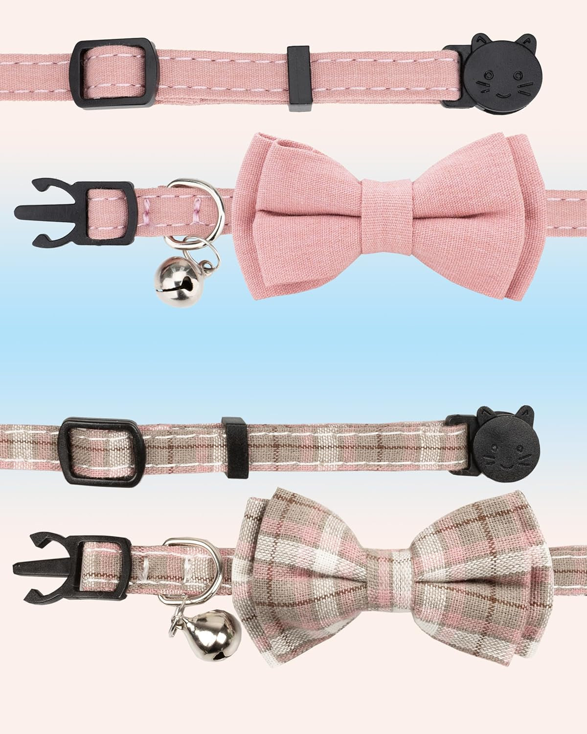 Adjustable Cat Collar Breakaway Bowtie Safety with Bell 