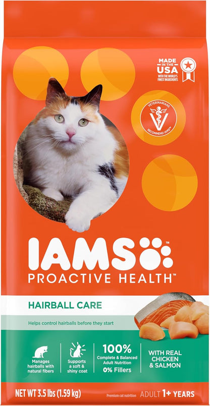 PROACTIVE HEALTH Adult Hairball Care Dry Cat Food with Chicken and Salmon Cat Kibble