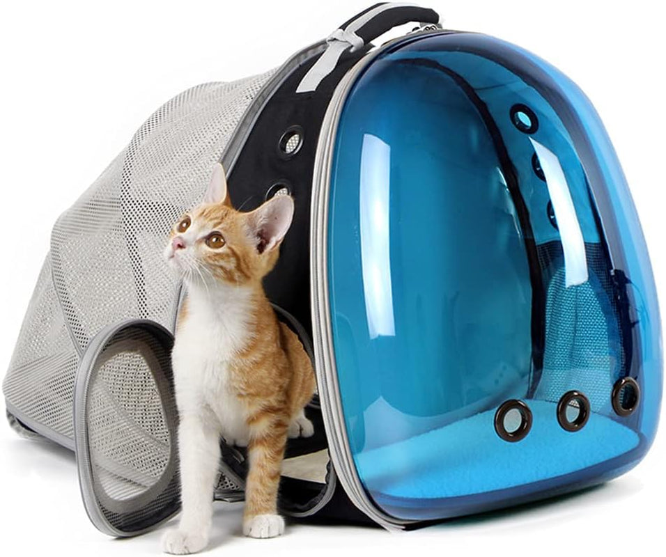 Cat Travel Backpack with Fan, Fit up to 12 Lbs, Space Capsule Astronaut Clear Bubble Window Pet Backpack for Cats