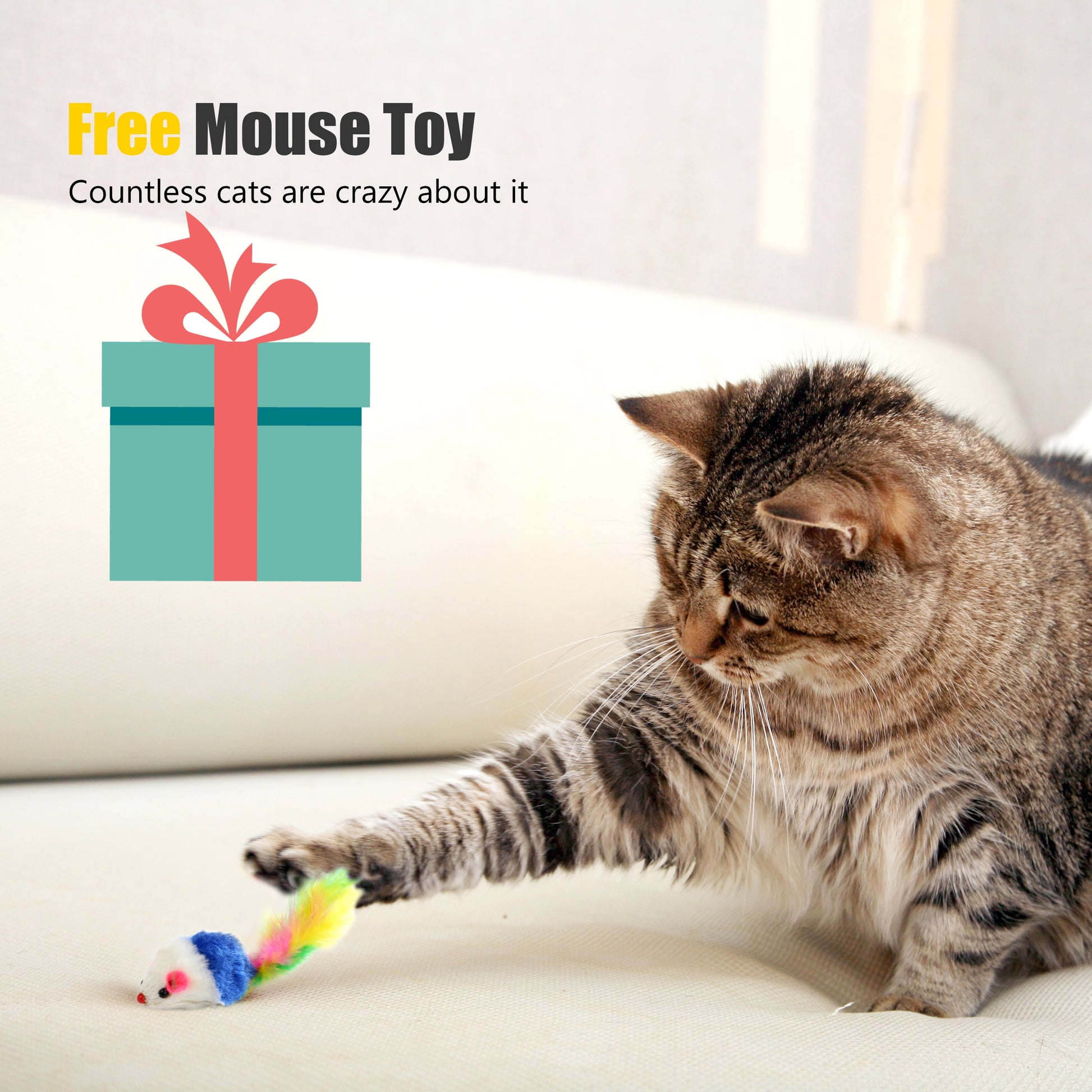 Cat Laser Pointer Toy Rechargeable, Interactive Toy for Cat Kitten Dog with a Mouse Toy, Silver