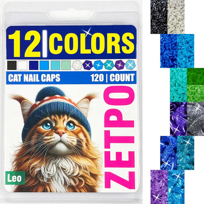 Cat Nail Caps | Cat Claw Covers | with Adhesives and Applicators | 100 Pcs)