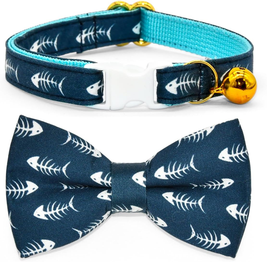 Cat Breakaway Collar Bow Tie with Bell