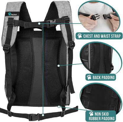 Backpack Carrier for Cat, Ventilated Pet Hiking Backpack Travel Bag, Airline Approved Cat Backpack Carrier, Camping Biking