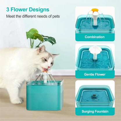 67Oz/2L Automatic Cat Water Fountain-Water Fountains for Cats Indoor-Pet Water Fountain-Dispenser Bowl, Ultra Silent - Cat Drinking Fountain