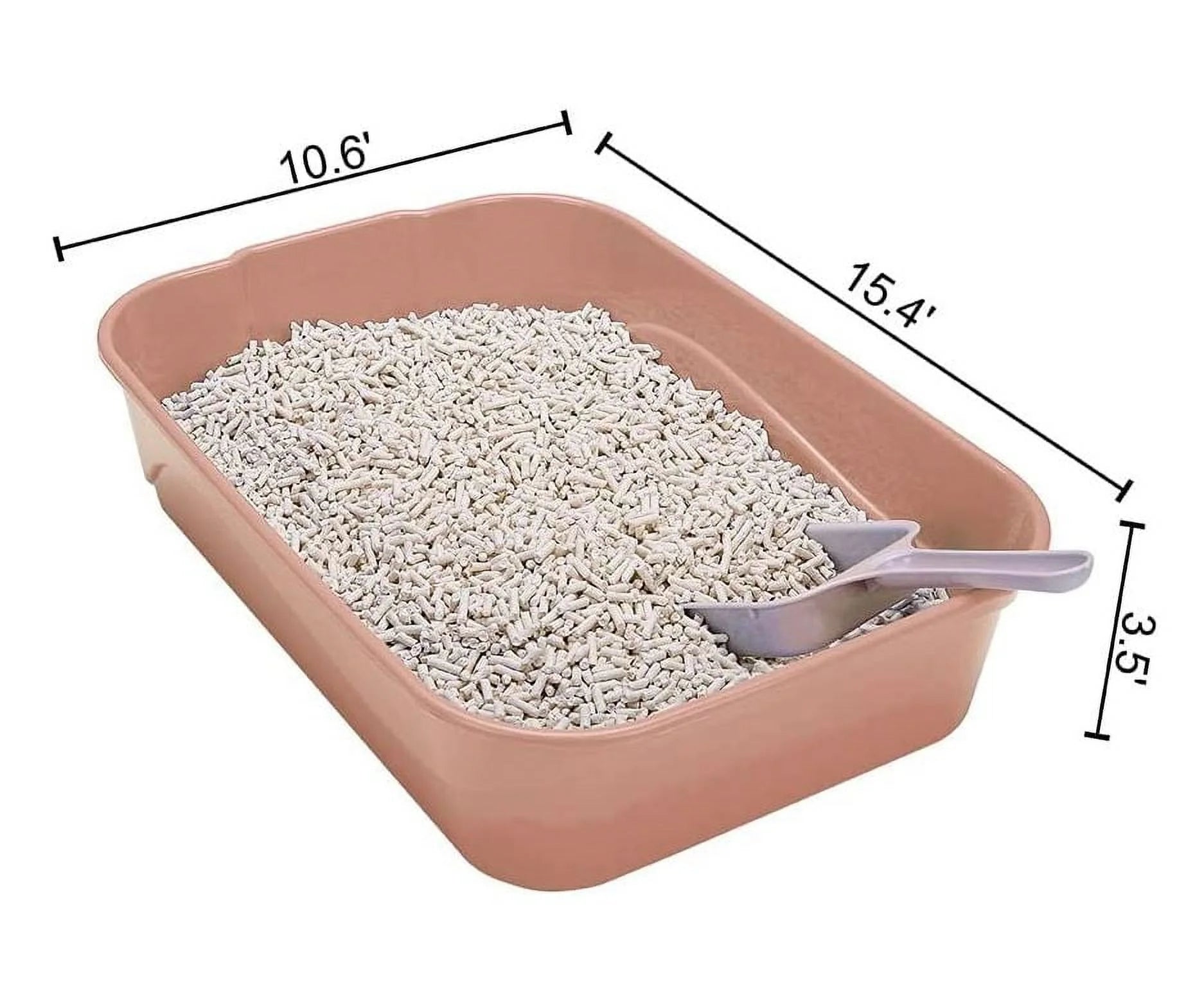 Kitty Litter Box Starter Kit - without Lid Cat Litter Pan, Mat, Scoop and Bowl for Kitten