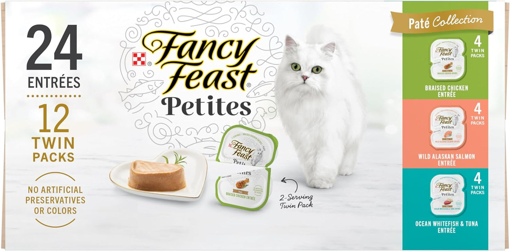 Purina  Gourmet Wet Cat Food Variety Pack, Petites Pate Collection, Break-Apart Tubs