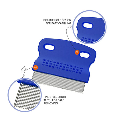 6 Pieces Pet Lice Combs Grooming Flea Cat Tear Stain Comb for Removal Dandruff, Hair Stain, Nit