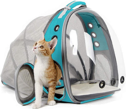 Cat Travel Backpack with Fan, Fit up to 12 Lbs, Space Capsule Astronaut Clear Bubble Window Pet Backpack for Cats