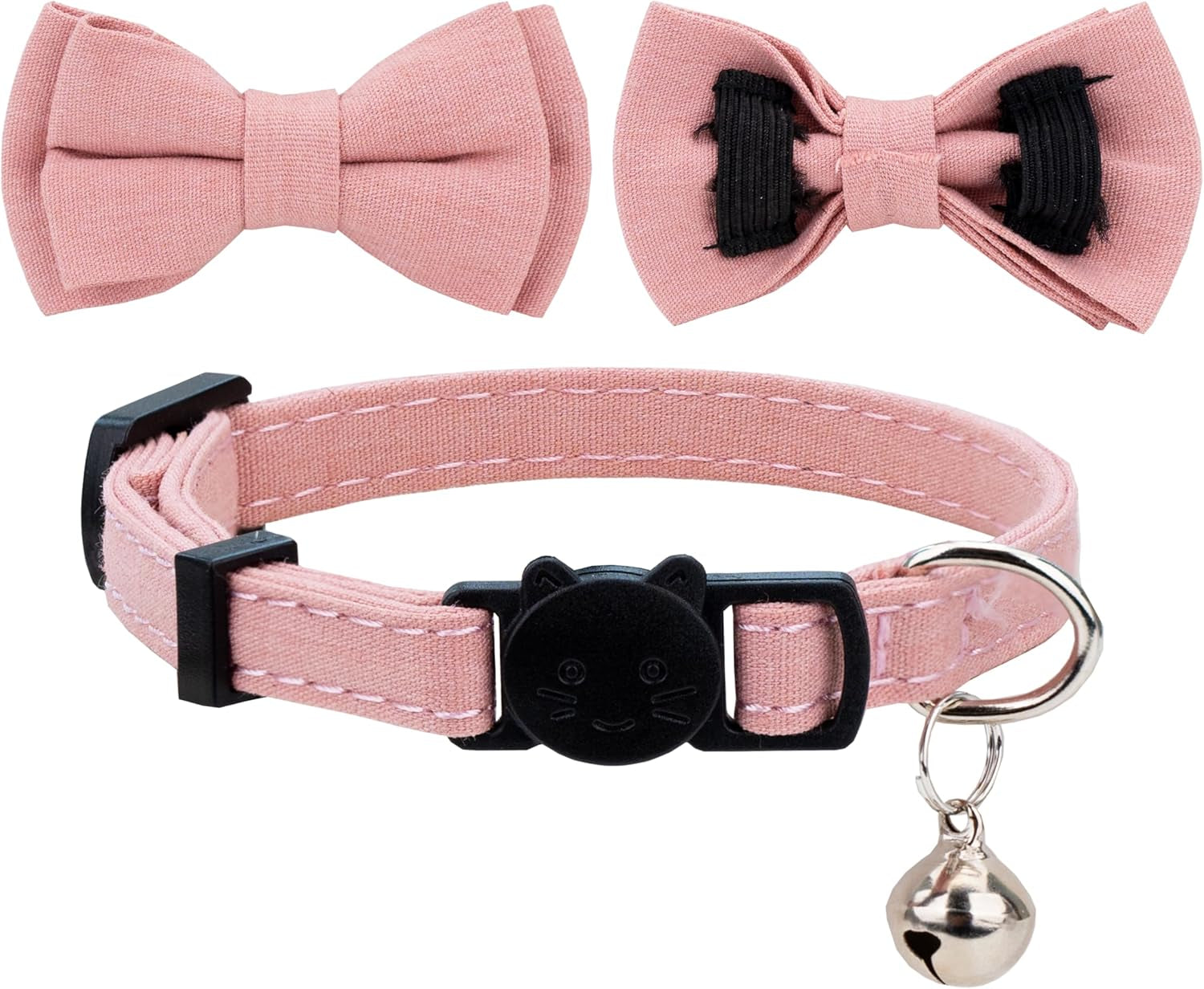 Adjustable Cat Collar Breakaway Bowtie Safety with Bell 