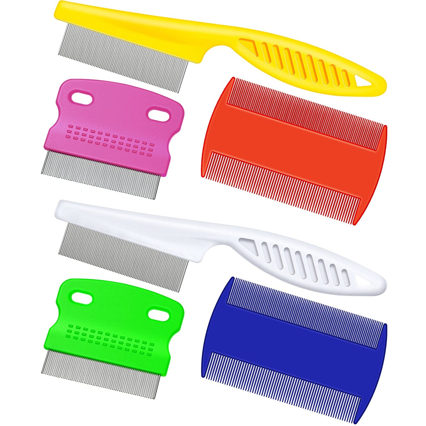 6 Pieces Pet Lice Combs Grooming Flea Cat Tear Stain Comb for Removal Dandruff, Hair Stain, Nit