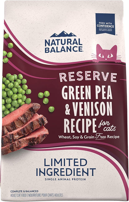 Limited Ingredient Adult Grain-Free Dry Cat Food, Reserve Duck & Green Pea Recipe, 10 Pound (Pack of 1)