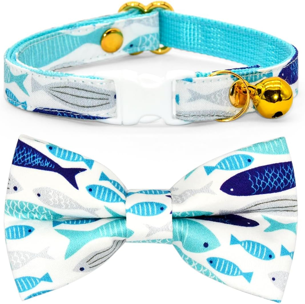 Cat Breakaway Collar Bow Tie with Bell