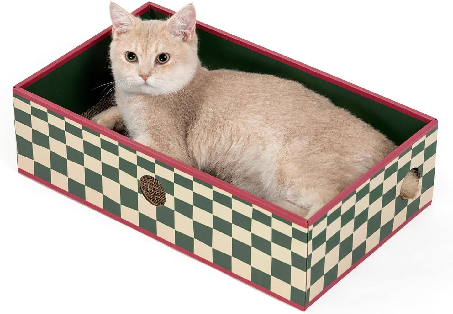 Cat Scratcher Box with 3-Layer Corrugated Pad, Heavy-Duty Double-Sided Cardboard Scratching Board & Bed