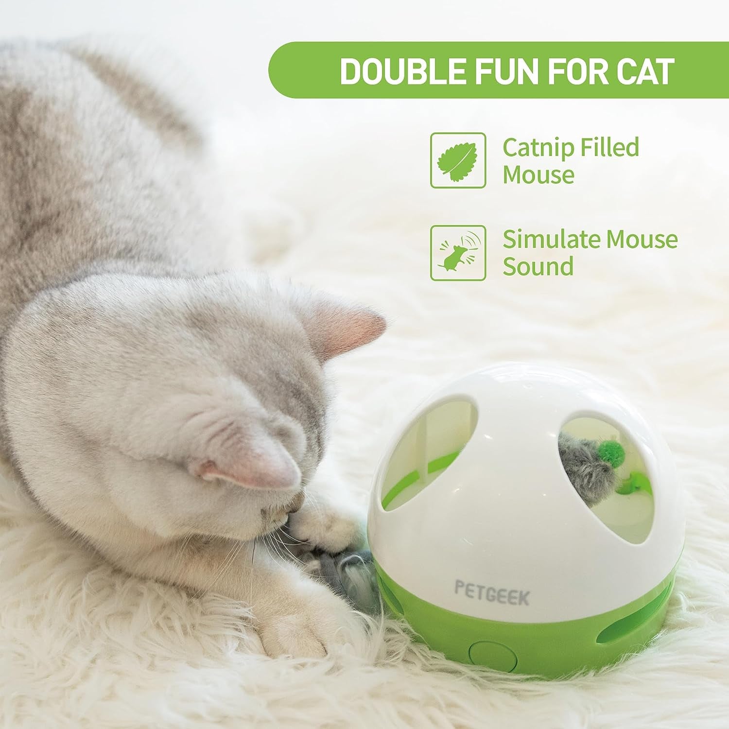 Hidey Mouse Electronic Interactive Cat Toy, Hide Mouse Cat Toy with Squeaky Mouse, Automatic Cat Toys with Catnip Filled Hidey Mouse, Cat Toys Interactive for Indoor Cats Play