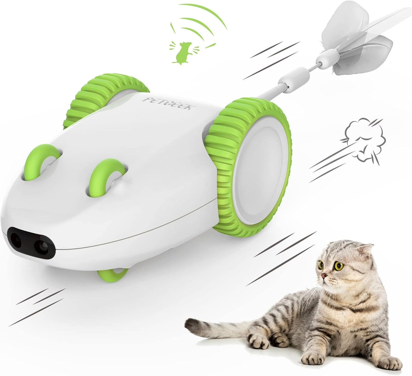 Hidey Mouse Electronic Interactive Cat Toy, Hide Mouse Cat Toy with Squeaky Mouse, Automatic Cat Toys with Catnip Filled Hidey Mouse, Cat Toys Interactive for Indoor Cats Play